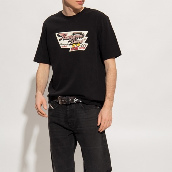 Diesel man race print tee black size L - Picture 1 of 14